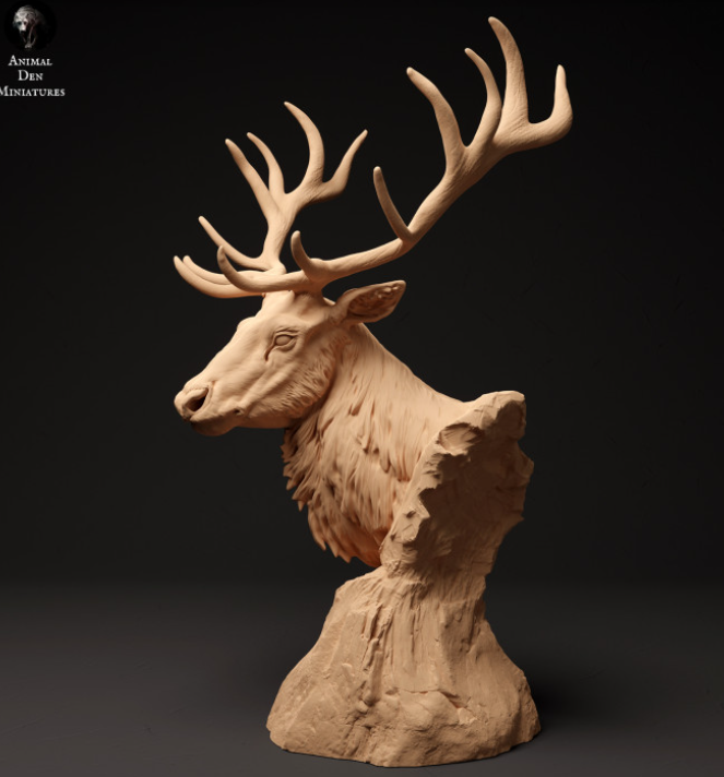 Rothirsch Büste von Animal den miniatures als 3D Druck