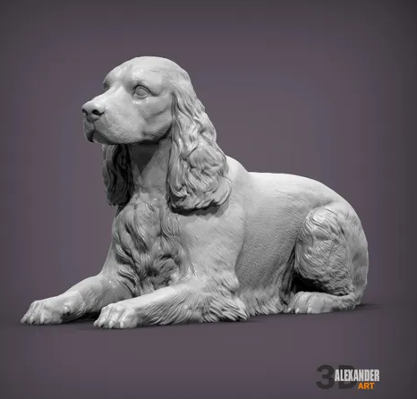 Cocker Spaniel couché par Azukmenko