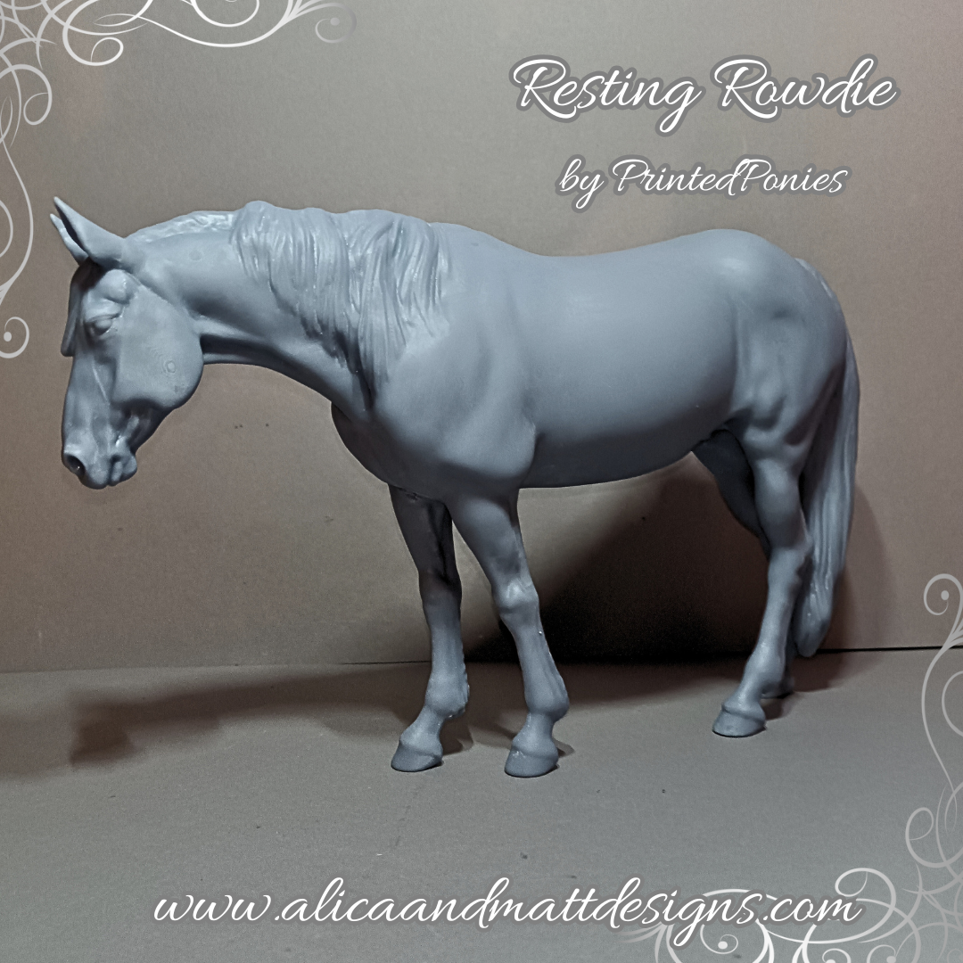 Mustang "Rowdie" relaxed" by PrintedPonies as 3D print
