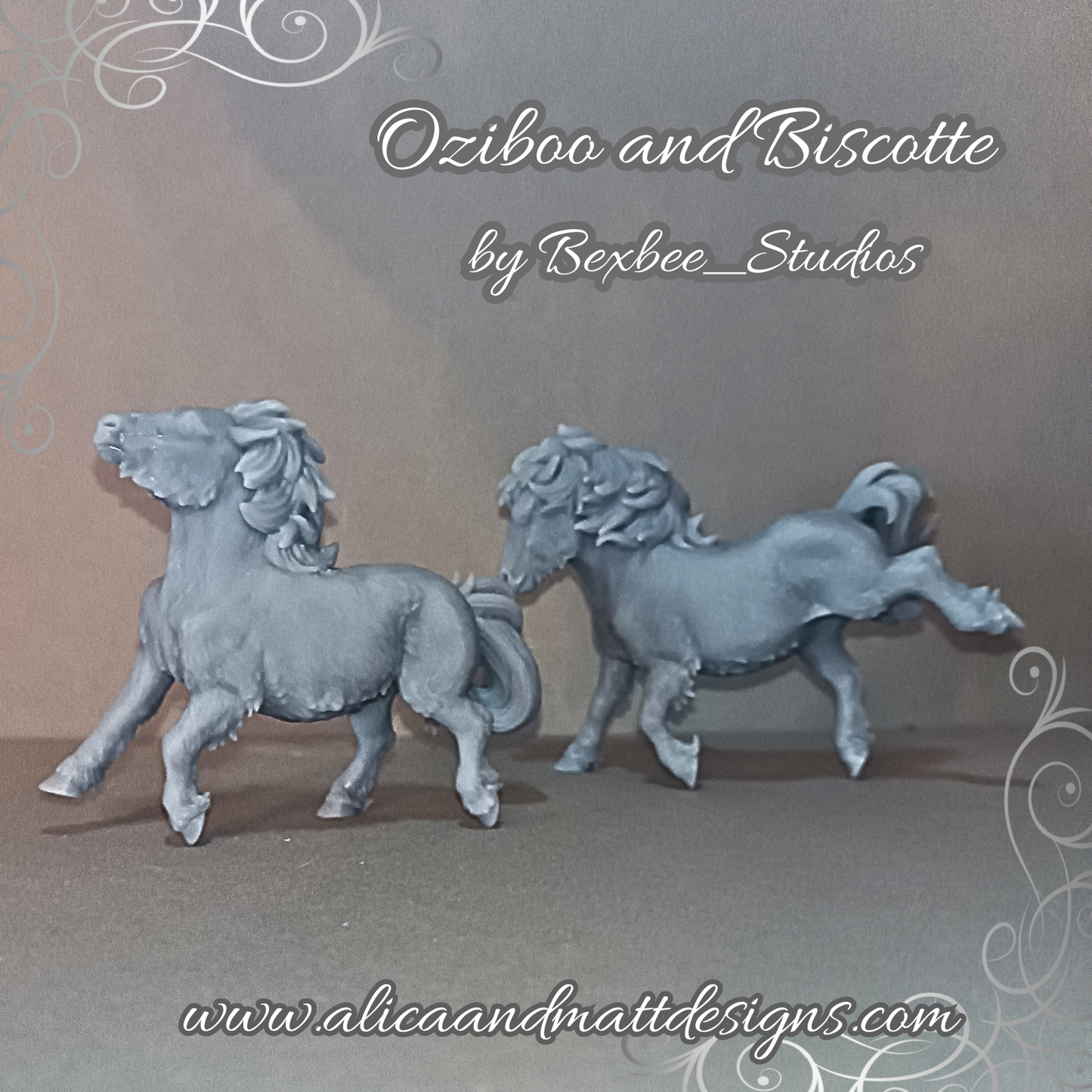 Shetland Pony-Set Oziboo & Biscotte von Bexbee Studios als 3D Druck