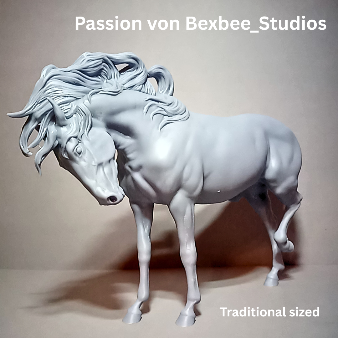 Passion Modell Pferd von Bexbee Studios mit wehender Mähne 3D Druck