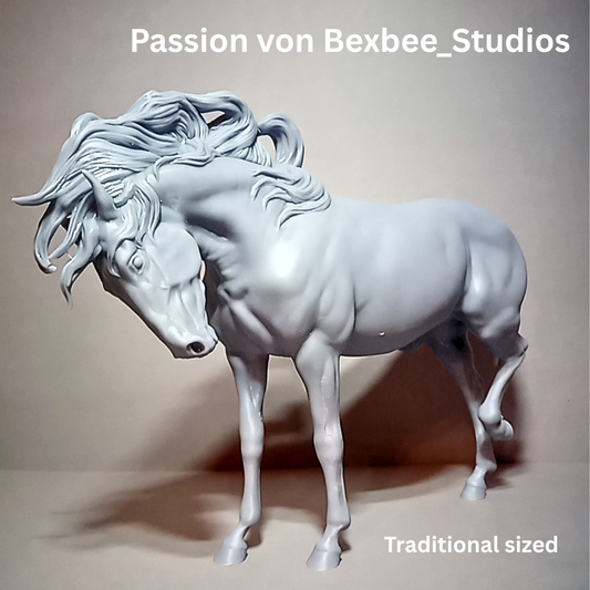 Passion Modell Pferd von Bexbee Studios mit wehender Mähne 3D Druck