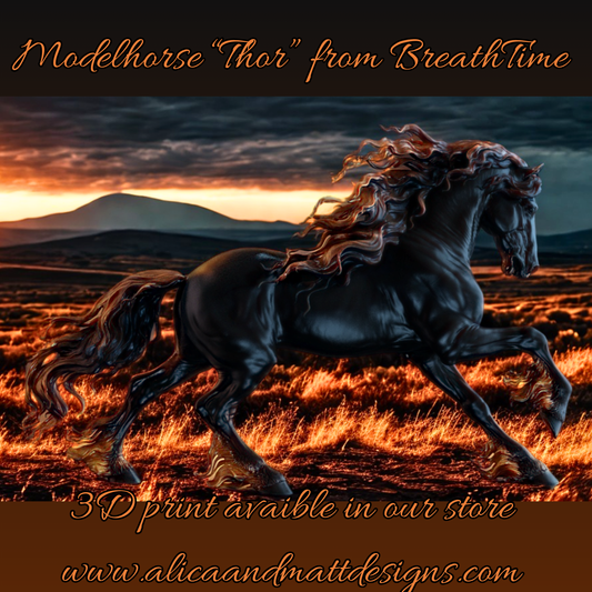 Galloping Friesian stallion by BreathTime as 3D print