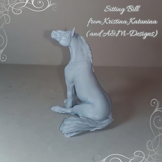 Sitting Draft Horse Stallion "Sitting Bill" by Kristina Katunina and A&amp;M-Designs as 3D print