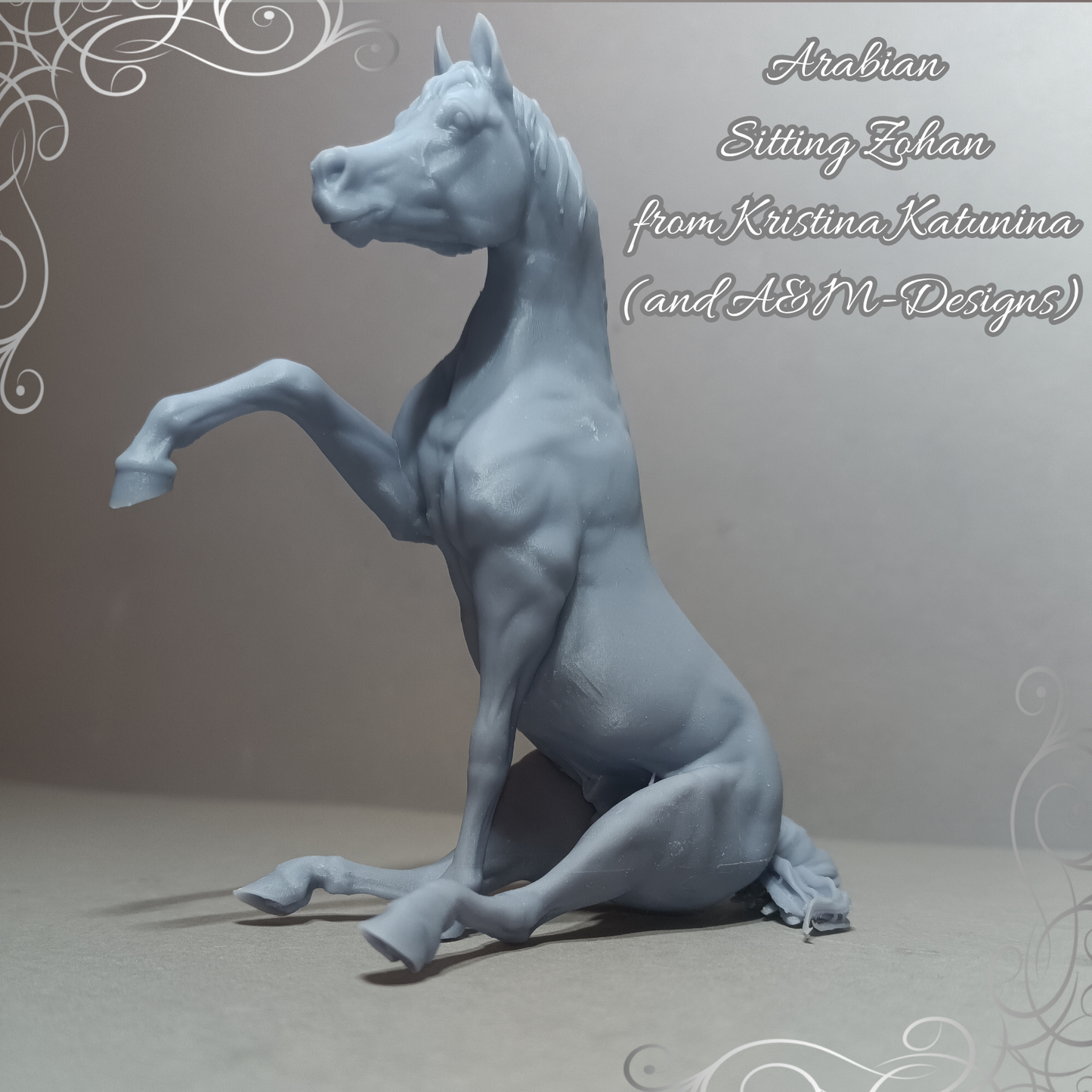 Sitting Arabian stallion "Sitting Zohan" by Kristina Katunina and A&amp;M-Designs as 3D print