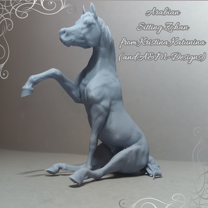 Sitting Arabian stallion "Sitting Zohan" by Kristina Katunina and A&amp;M-Designs as 3D print