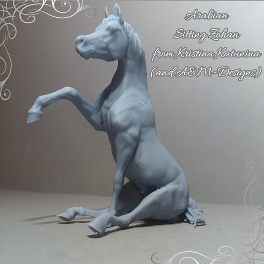 Sitting Arabian stallion "Sitting Zohan" by Kristina Katunina and A&amp;M-Designs as 3D print