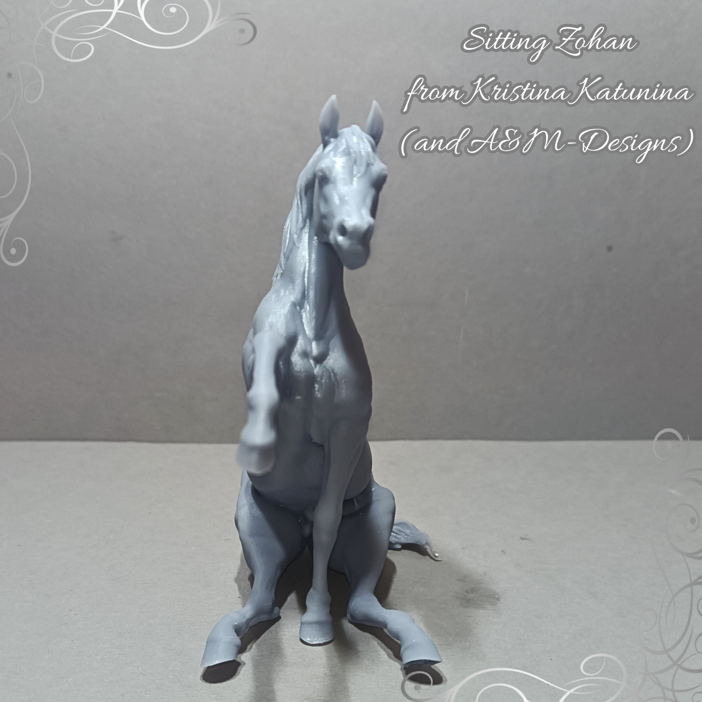 Sitting Arabian stallion "Sitting Zohan" by Kristina Katunina and A&amp;M-Designs as 3D print