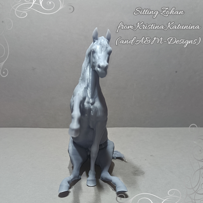 Sitting Arabian stallion "Sitting Zohan" by Kristina Katunina and A&amp;M-Designs as 3D print