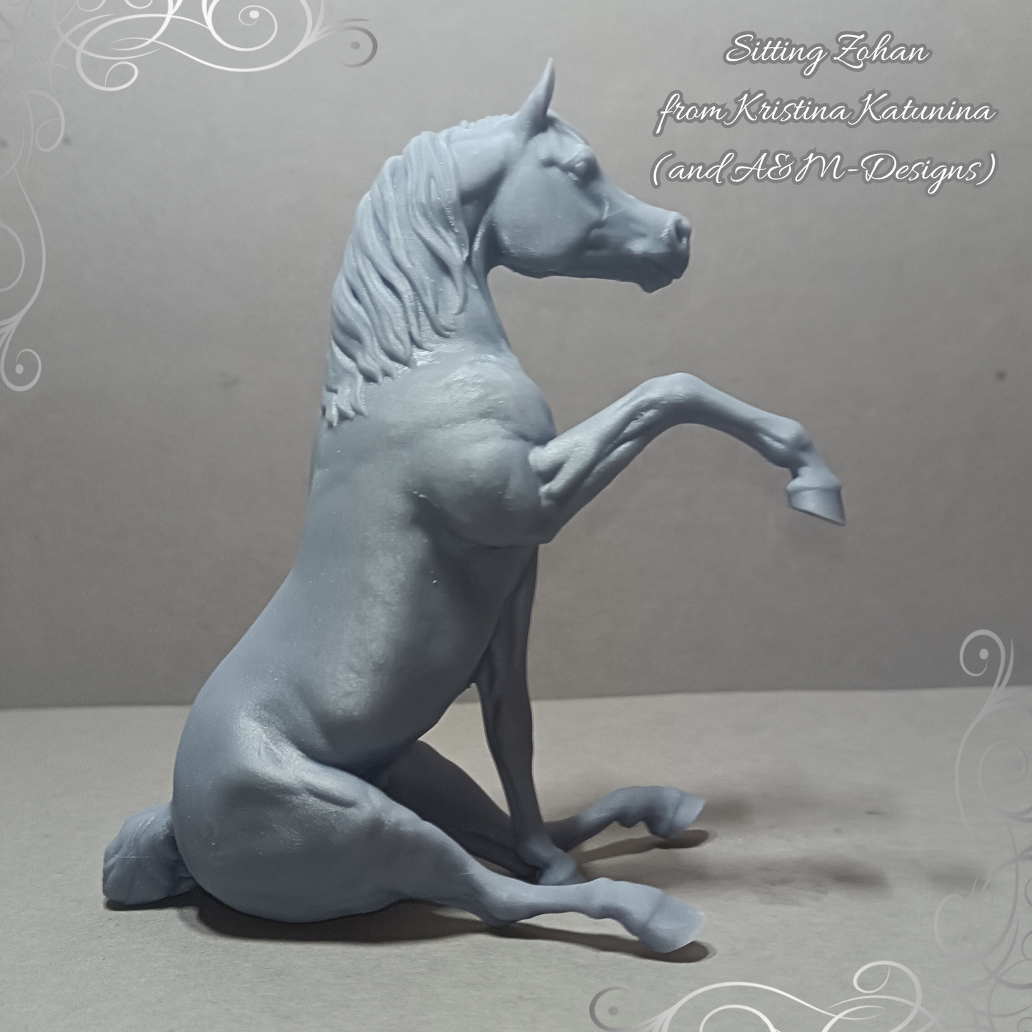 Sitting Arabian stallion "Sitting Zohan" by Kristina Katunina and A&amp;M-Designs as 3D print