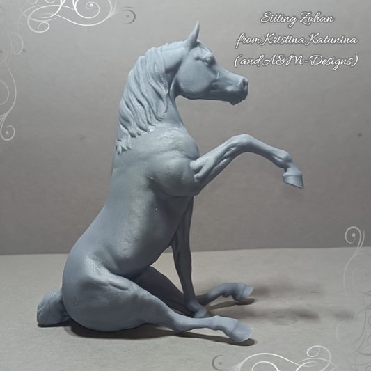 Sitting Arabian stallion "Sitting Zohan" by Kristina Katunina and A&amp;M-Designs as 3D print