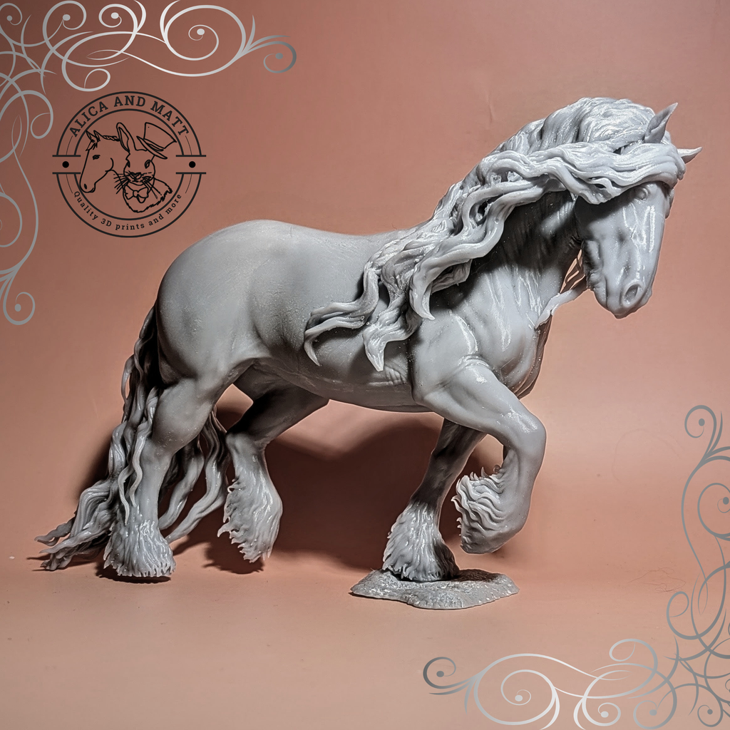 Romantische Cob Stute von Damaged_wing / 3D Druck Resin Modellpferd