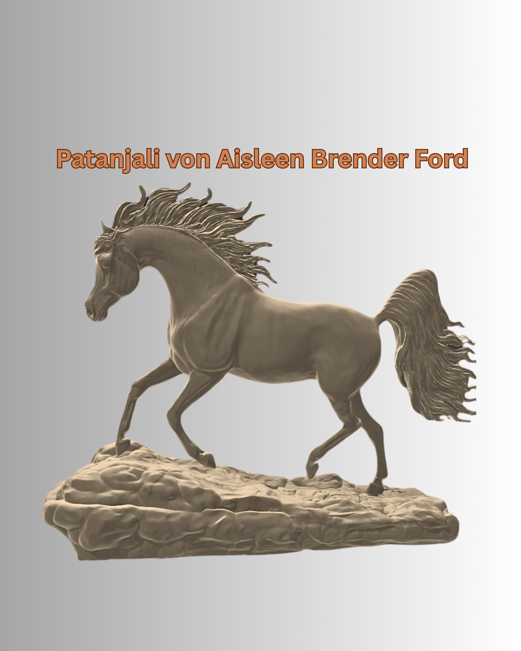 Étalon arabe trotteur « Patanjali » par Aisleen Brender Ford en impression 3D