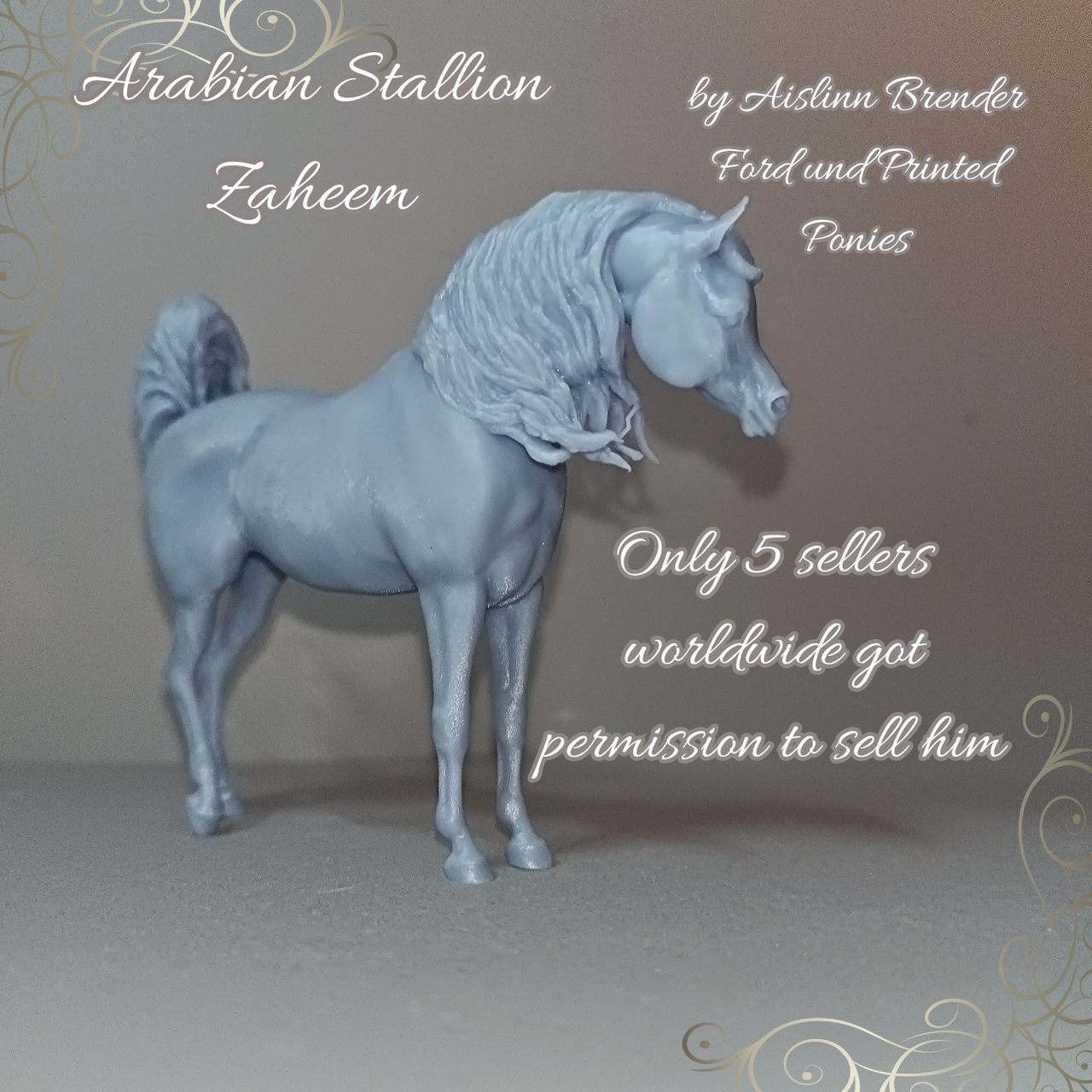 Arabian stallion "Zaheem" by Aislinn Brender Ford and PrintedPonies / Limited quantities + certificate