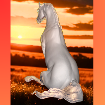 Sitting Arabian stallion "Sitting Zohan" by Kristina Katunina and A&amp;M-Designs as 3D print