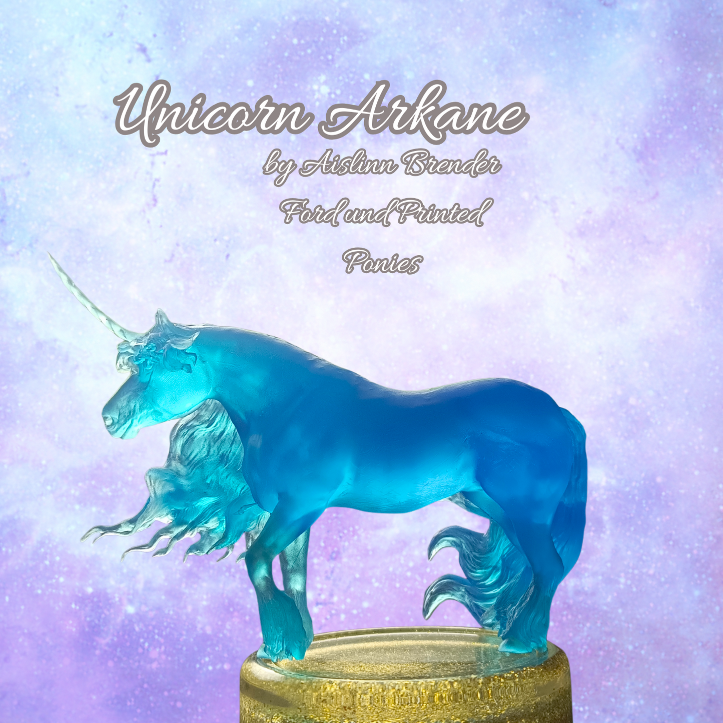 Cold-blooded unicorn mare "Arkane" by Aislinn Brender Ford and PrintedPonies / Limited quantities + certificate