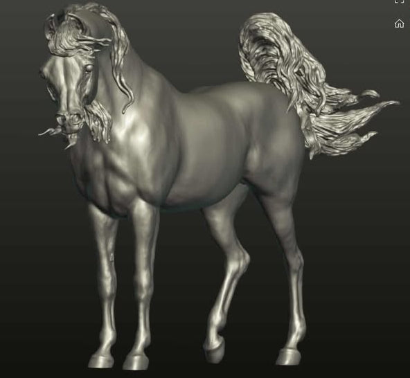 Araber Figur mit wehender Mähne und Schweif 3D gedruckt
