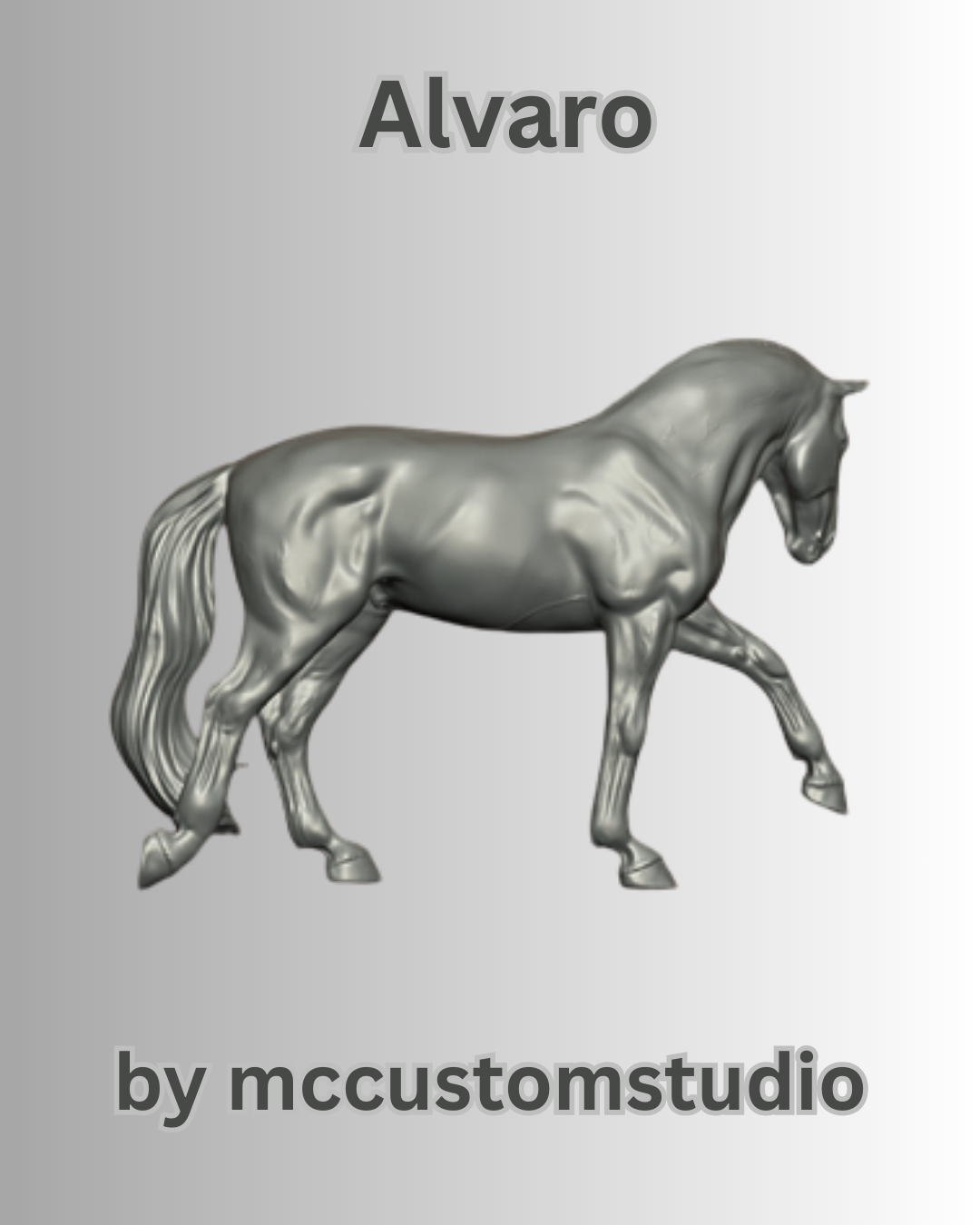 Alvaro en pose de dressage par mccustomstudio / En collaboration avec mccustomstudio