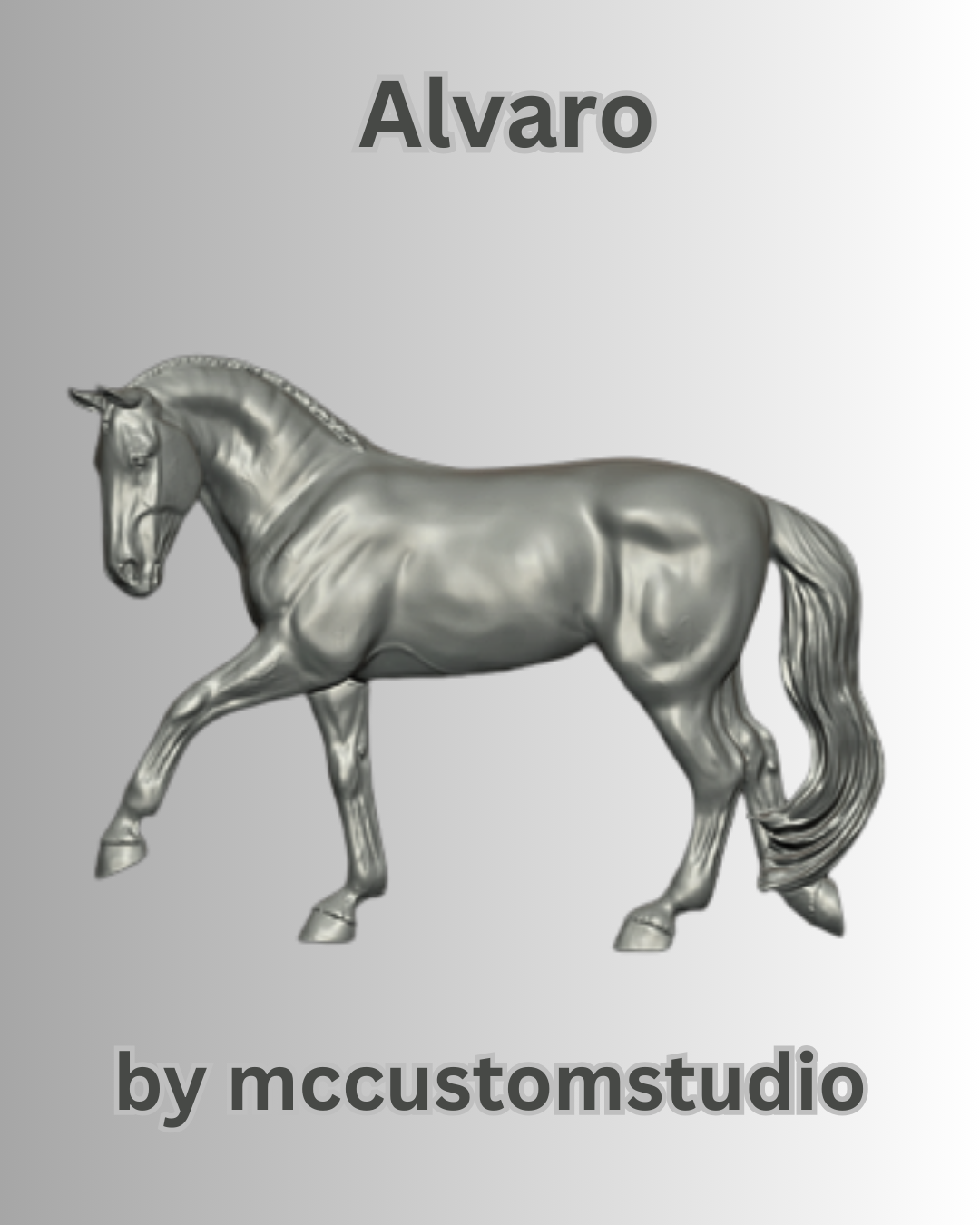 Alvaro en pose de dressage par mccustomstudio / En collaboration avec mccustomstudio