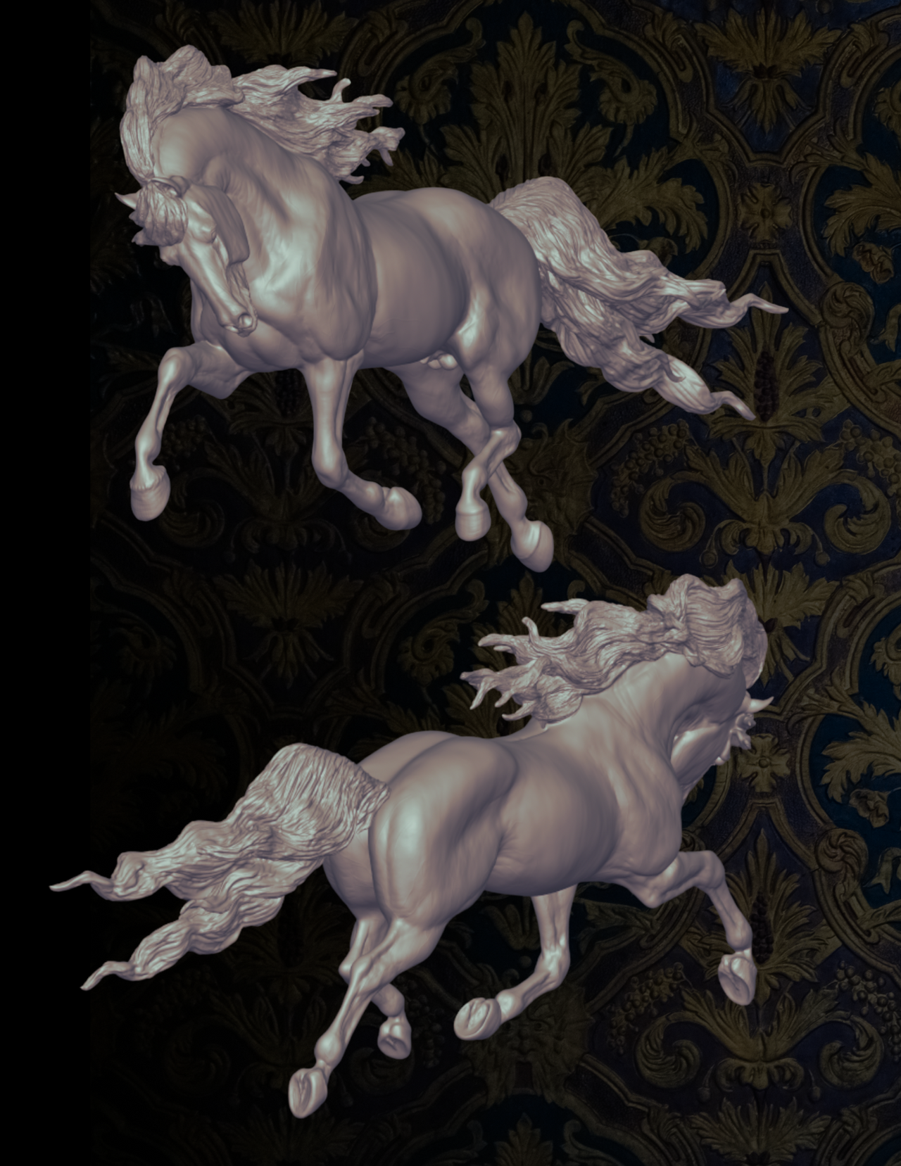 Racing Andalusian stallion "Armando" by Aislinn Brender Ford as 3D print