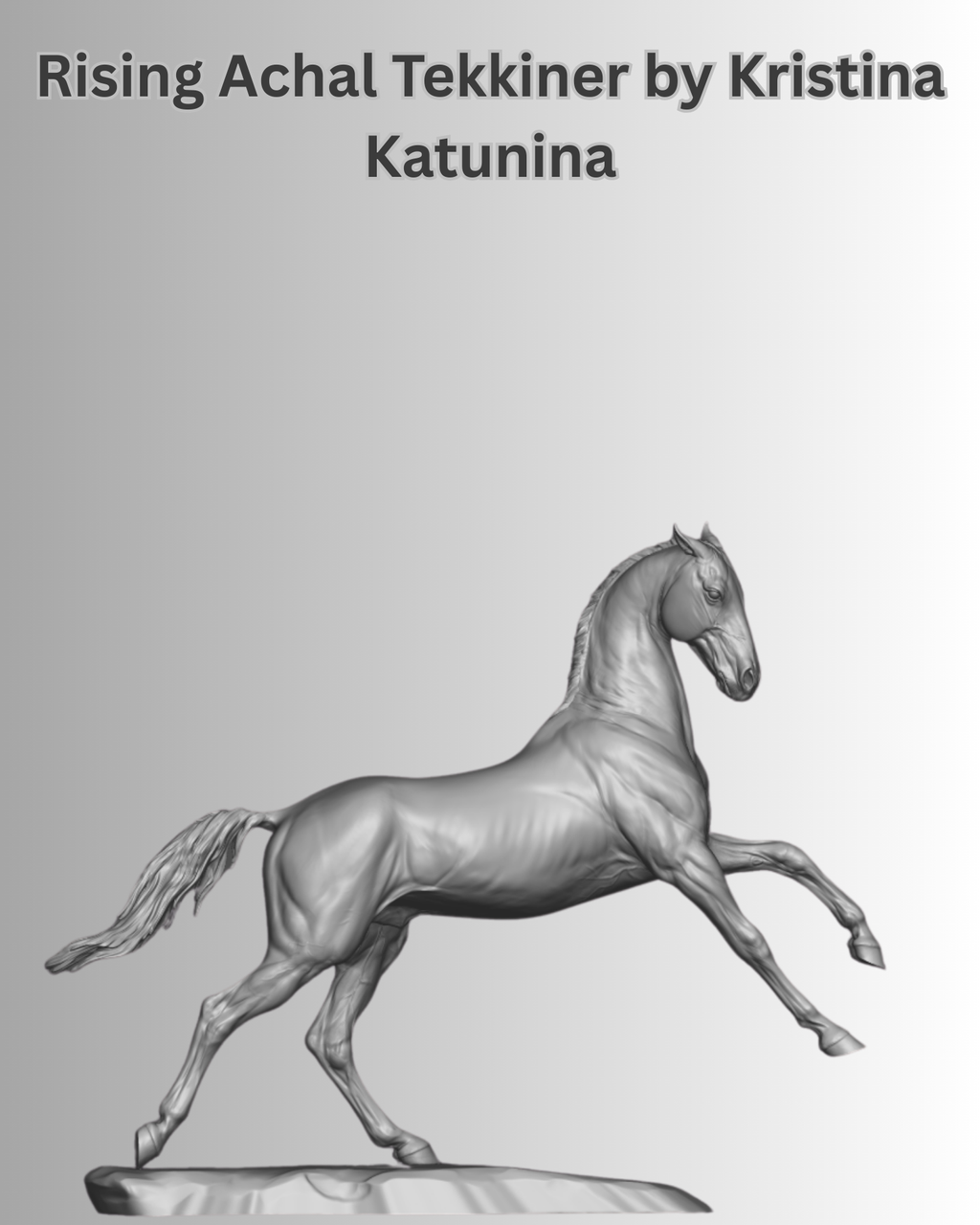 Steigender Achal Tekkiner von Kristina Katunina als 3D Druck