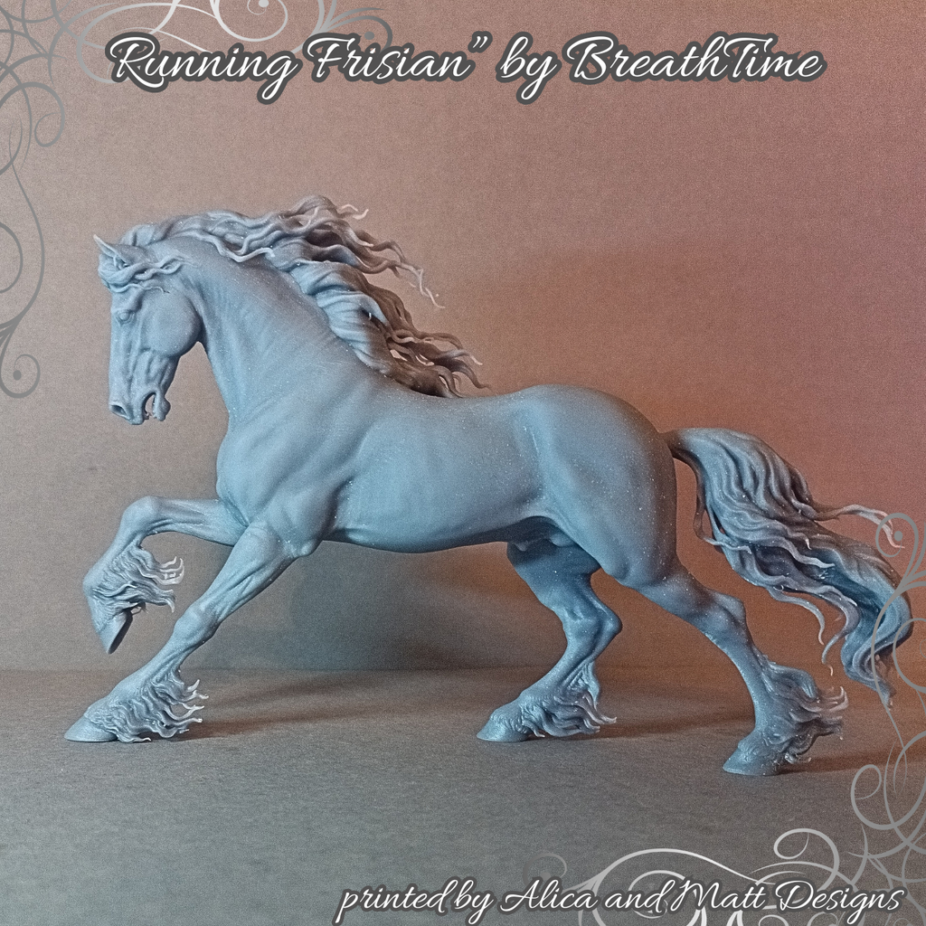 Étalon frison au galop par BreathTime en impression 3D