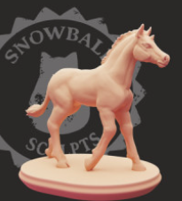 Poulain licorne n°1 de Snowball Sculpts en impression 3D