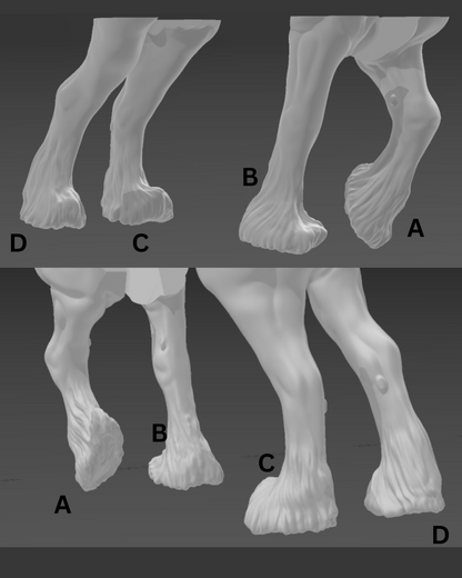 Jambes de cheval de trait à personnaliser par Mirek_art_models / Disponibles individuellement ou en ensemble