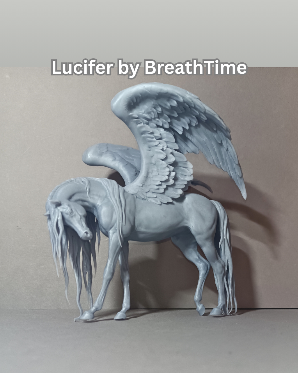 Beautiful Pegasus "Lucifer" by BreathTime as 3D print / wings can be printed separately!