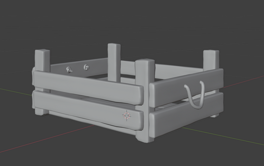 Holzkiste mit Griffen / unbemalter Resin 3D Druck