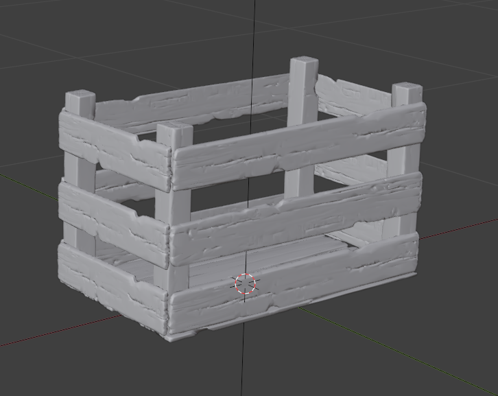 Obstkiste aus Holz V3 / unbemalter Resin 3D Druck
