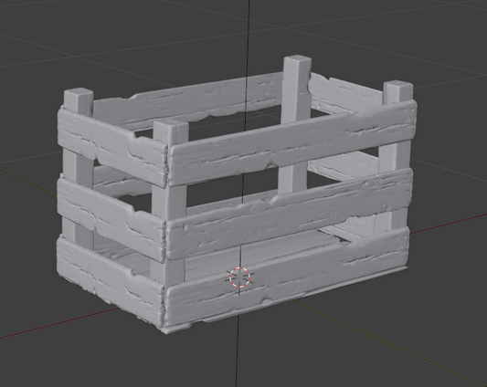 Obstkiste aus Holz V3 / unbemalter Resin 3D Druck