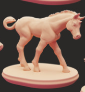 Poulain licorne n°10 de Snowball Sculpts en impression 3D