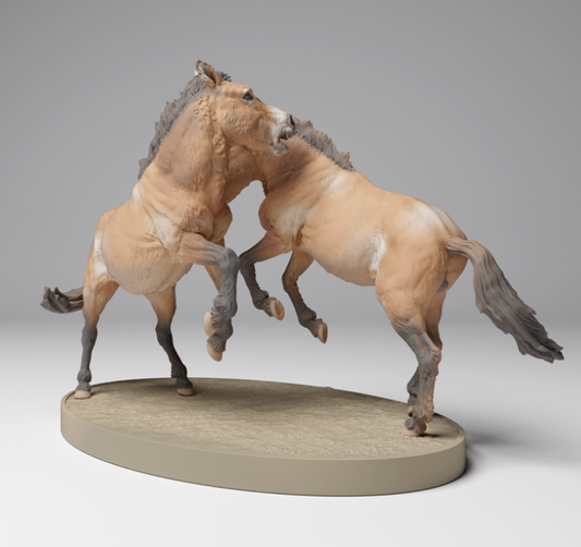 Combattre des étalons sauvages mongols d'Animal den miniatures