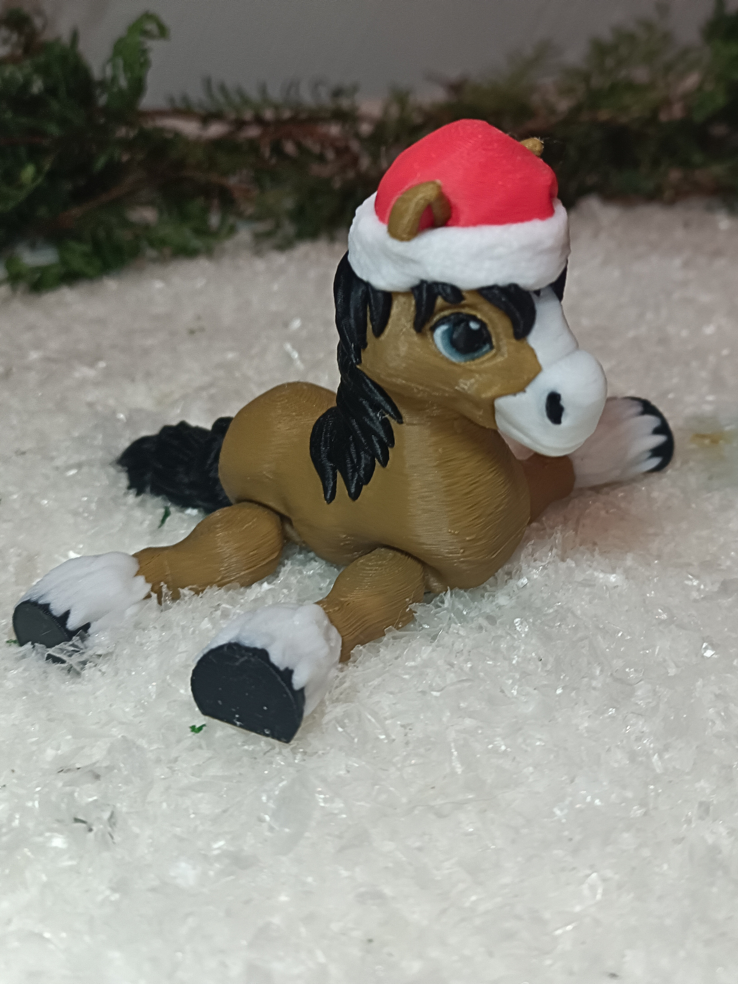 Flexi Pferd mit Weihnachtsmütze aus PLA von ToonzFactory