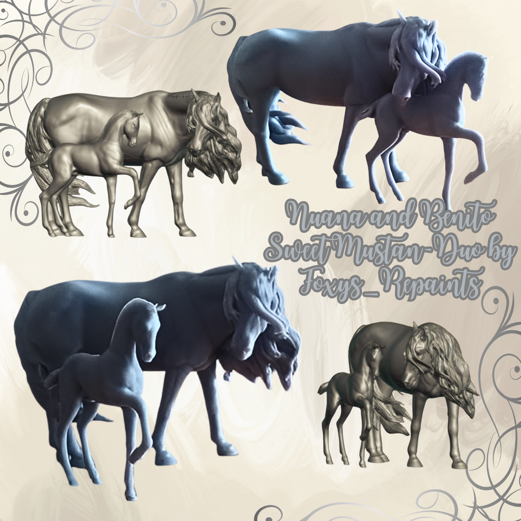 Cute Mustang duo "Nuana and Benito" by FoxysRepaints / Exclusively available from us