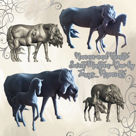 Süßes Mustang-Duo "Nuana und Benito" von FoxysRepaints / Exklusiv nur bei uns erhältlich