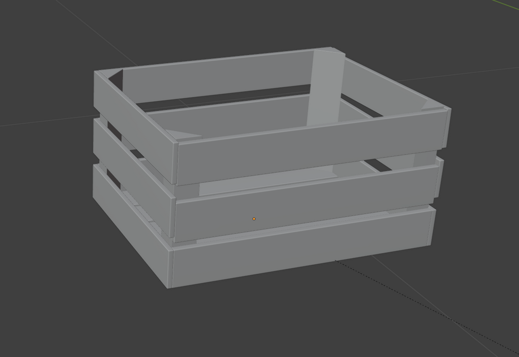Obstkiste aus Holz / unbemalter Resin 3D Druck