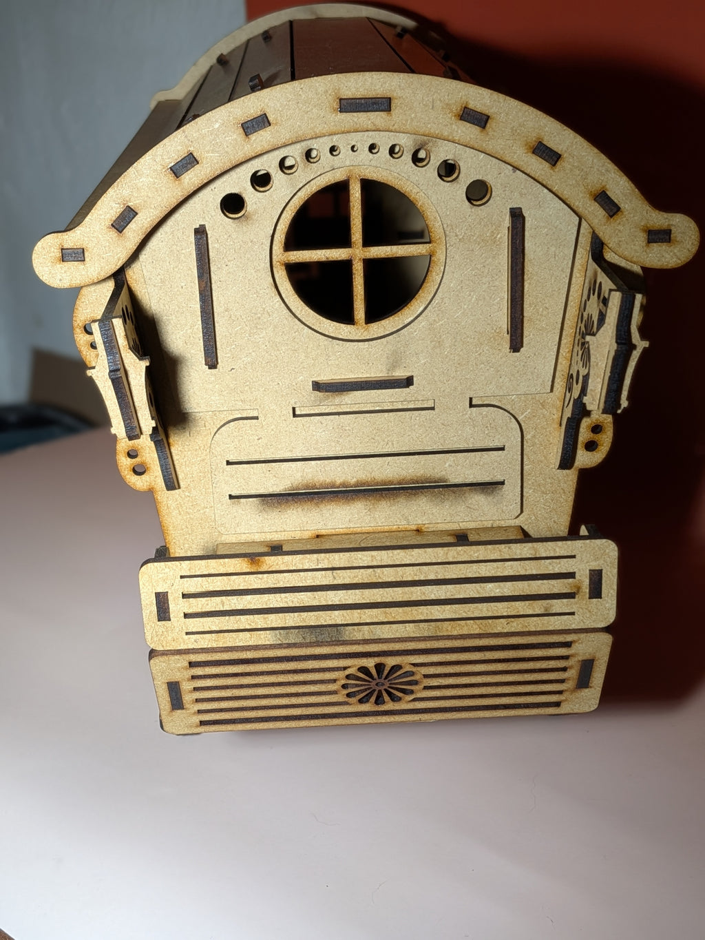 Beweglicher Gypsy Wagen / Holzbausatz für Dioramen