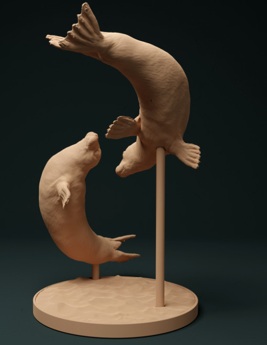 Schwimmende Robben von Animal den miniatures