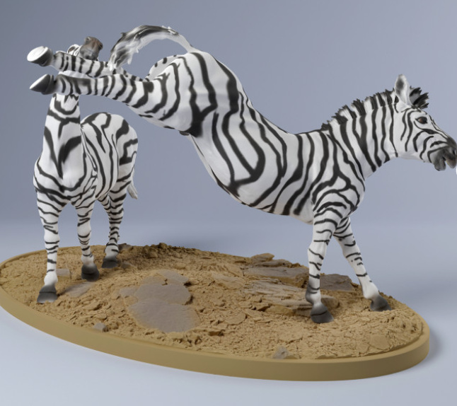 Kämpfende Zebras von Animal den miniatures