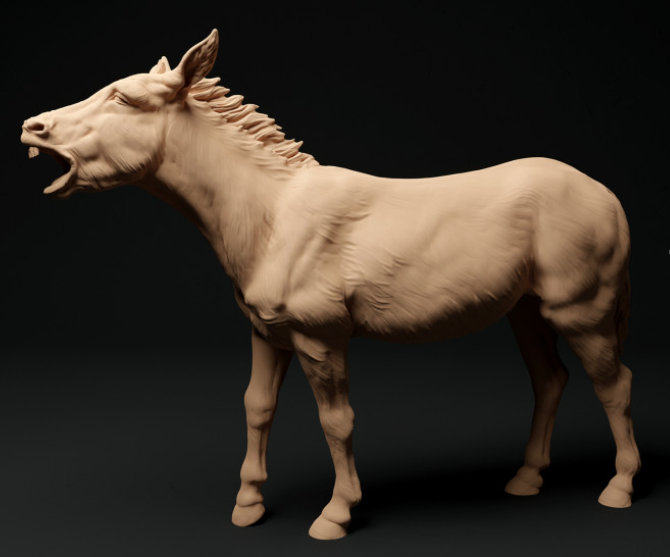 Gähnender Esel von Animal den miniatures