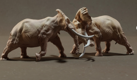 Combattre des éléphants d'Animal Den Miniatures