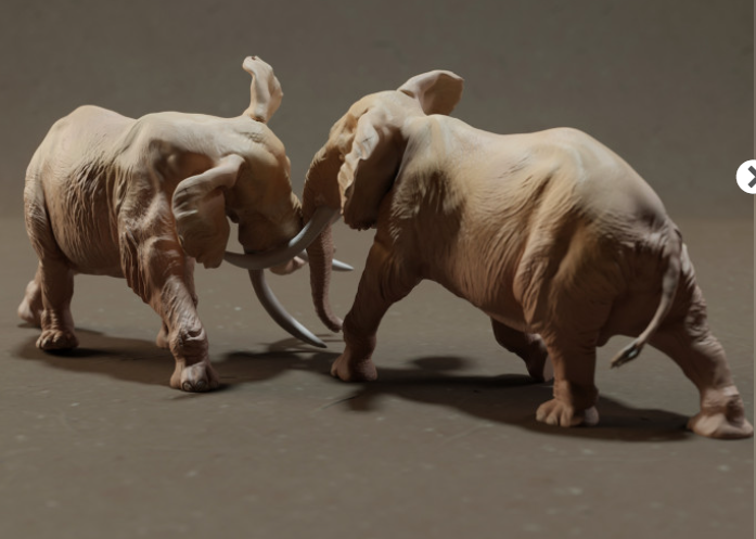 Kämpfende Elefanten von Animal den miniatures