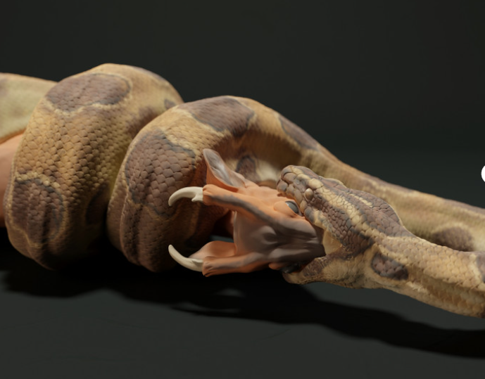 Fressende Python von Animal den miniatures