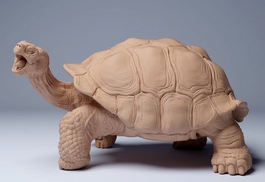 Tortue géante des Galapagos en train de manger, par Animal Den Miniatures