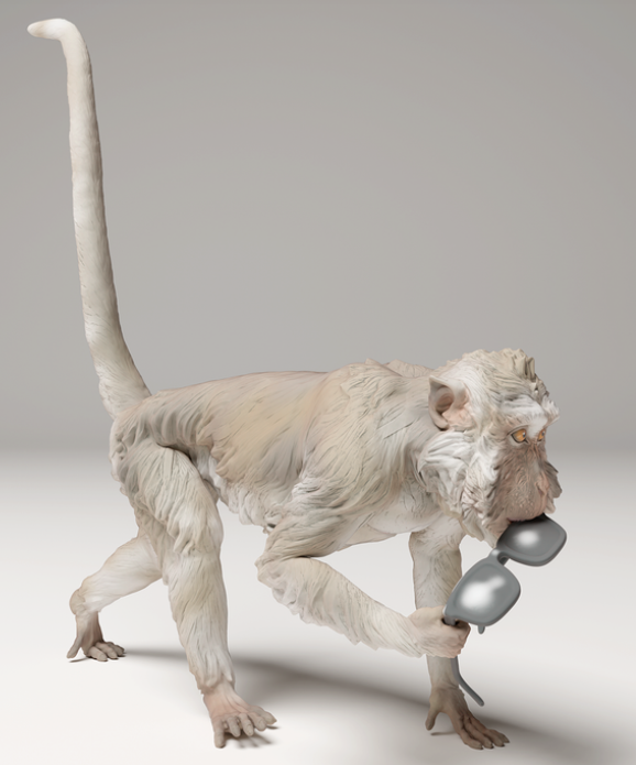 Affe stiehlt Brille von Animal den miniatures