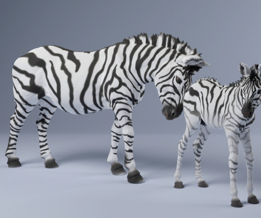 Zèbre avec poulain par Animal den miniatures
