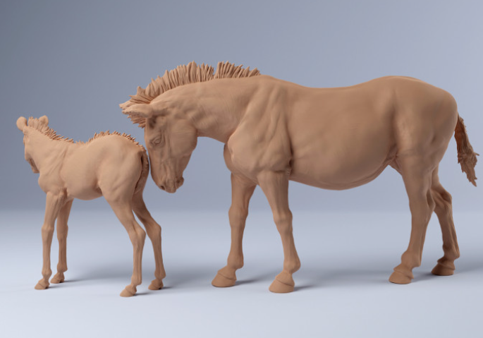 Zebra with foal by Animal den miniatures