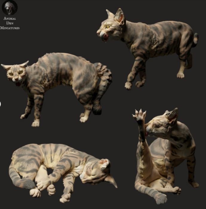 Chats domestiques en lot de 4 à partir de miniatures de tanière d'animaux